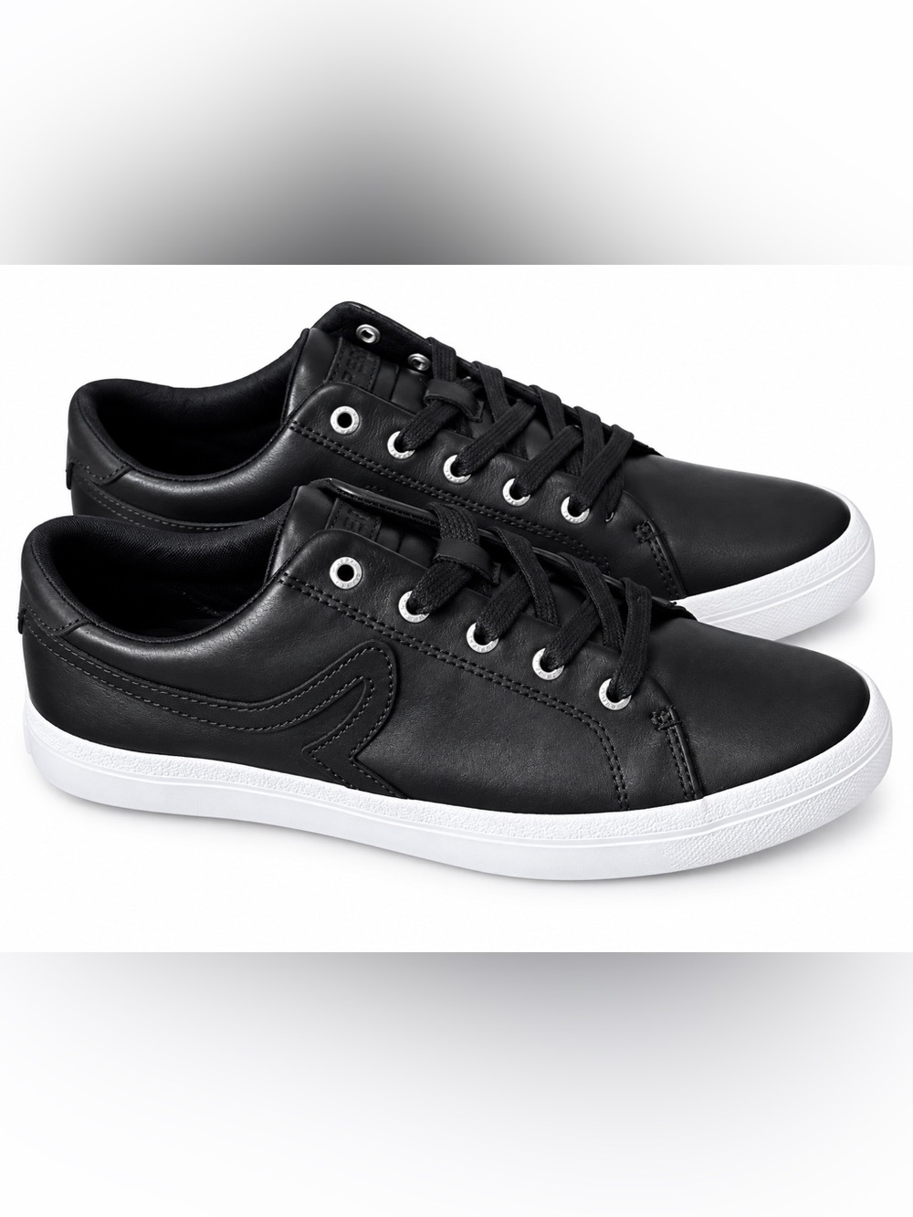 Sperry Women’s Black Leather Low-Top Sneakers with White Sole size 9